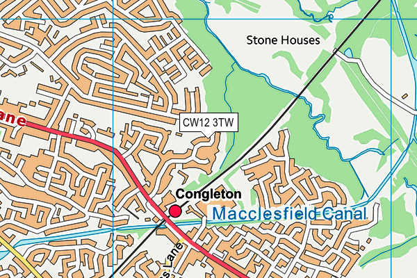 CW12 3TW map - OS VectorMap District (Ordnance Survey)