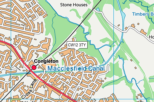 CW12 3TY map - OS VectorMap District (Ordnance Survey)