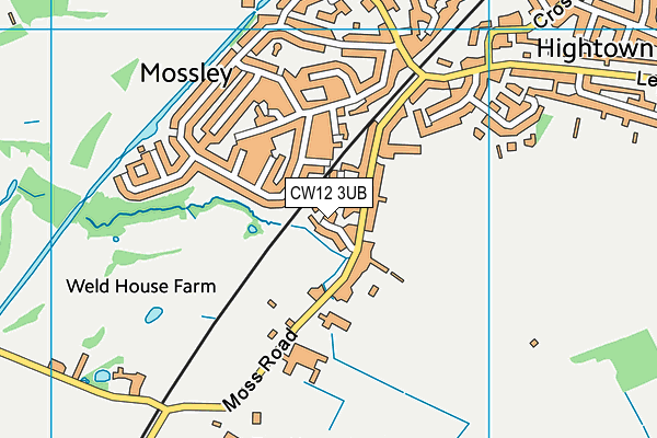 CW12 3UB map - OS VectorMap District (Ordnance Survey)