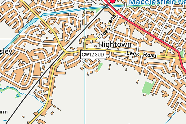 CW12 3UD map - OS VectorMap District (Ordnance Survey)