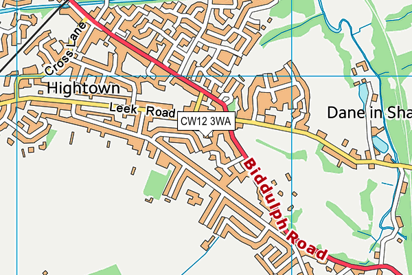 CW12 3WA map - OS VectorMap District (Ordnance Survey)