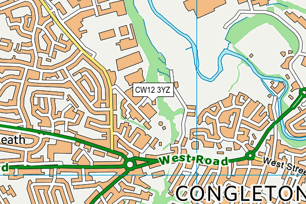 CW12 3YZ map - OS VectorMap District (Ordnance Survey)
