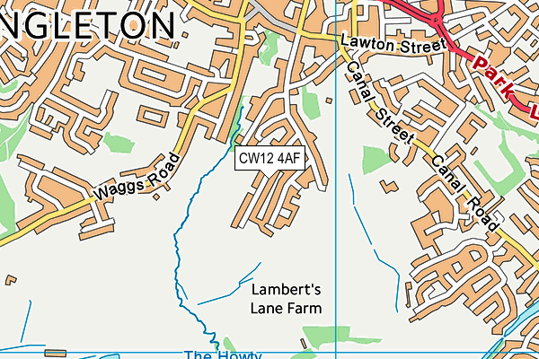 CW12 4AF map - OS VectorMap District (Ordnance Survey)