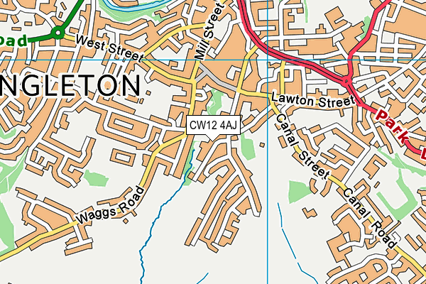 CW12 4AJ map - OS VectorMap District (Ordnance Survey)