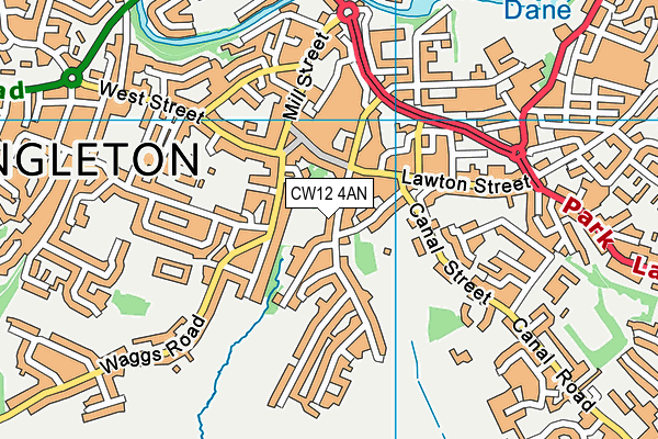 CW12 4AN map - OS VectorMap District (Ordnance Survey)