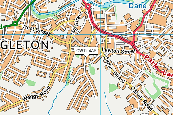 CW12 4AP map - OS VectorMap District (Ordnance Survey)