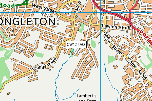 CW12 4AQ map - OS VectorMap District (Ordnance Survey)