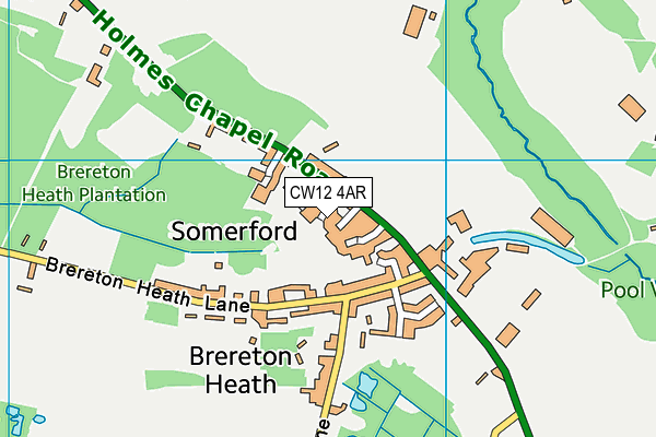 CW12 4AR map - OS VectorMap District (Ordnance Survey)