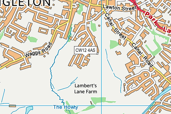 CW12 4AS map - OS VectorMap District (Ordnance Survey)