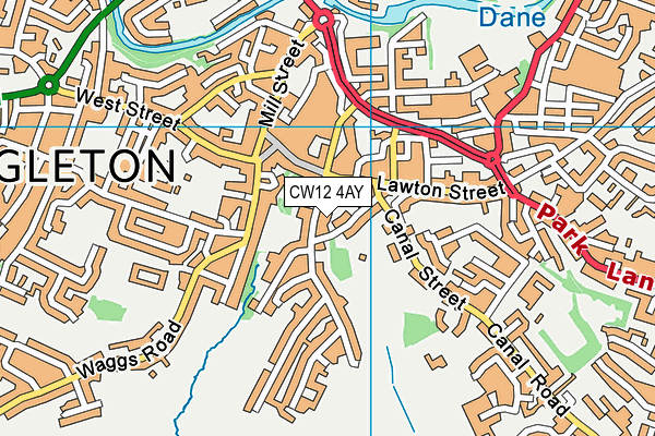 CW12 4AY map - OS VectorMap District (Ordnance Survey)