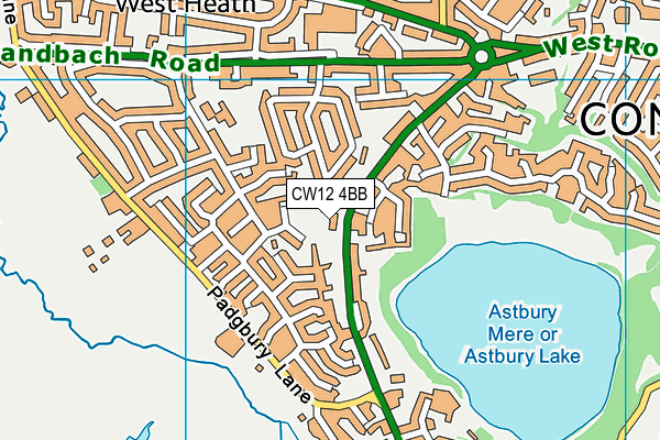 CW12 4BB map - OS VectorMap District (Ordnance Survey)