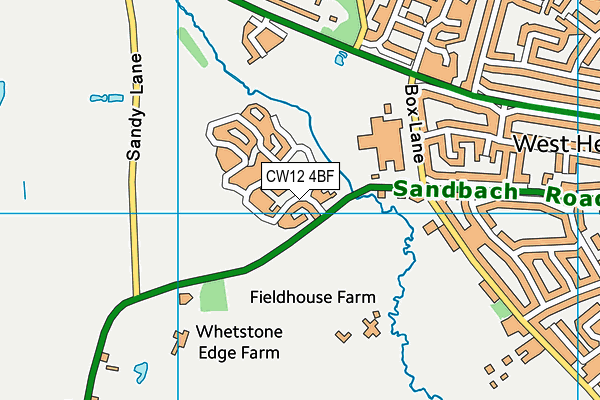 CW12 4BF map - OS VectorMap District (Ordnance Survey)