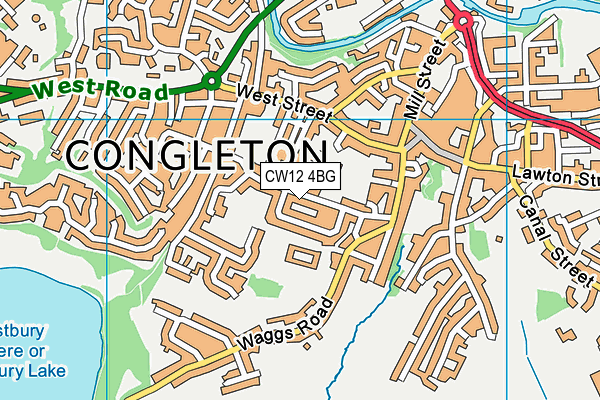 CW12 4BG map - OS VectorMap District (Ordnance Survey)