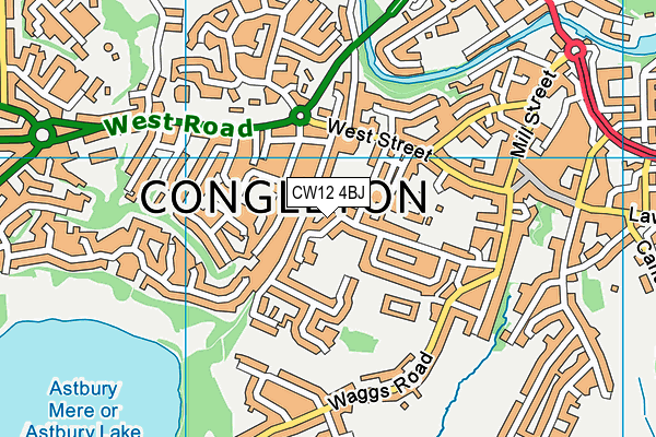 Congleton Town Fc (Booth Street Stadium) map (CW12 4BJ) - OS VectorMap District (Ordnance Survey)