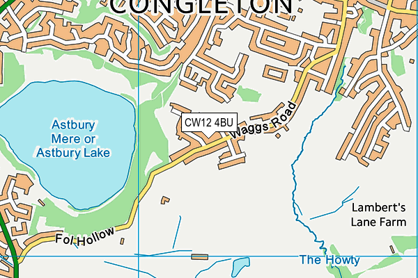 CW12 4BU map - OS VectorMap District (Ordnance Survey)