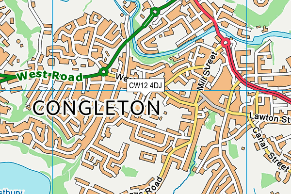 CW12 4DJ map - OS VectorMap District (Ordnance Survey)