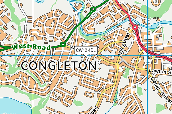 CW12 4DL map - OS VectorMap District (Ordnance Survey)