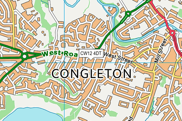 CW12 4DT map - OS VectorMap District (Ordnance Survey)