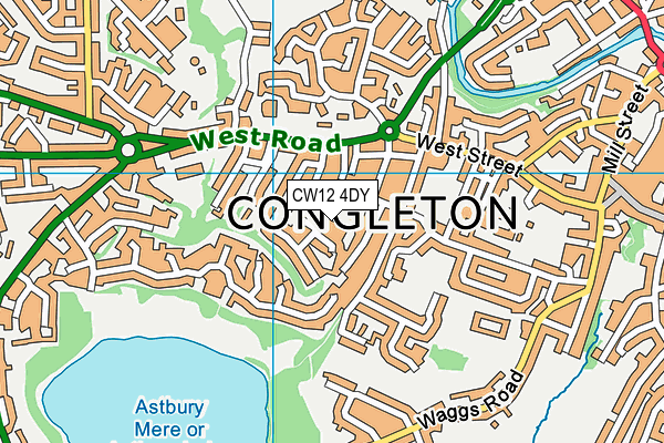 CW12 4DY map - OS VectorMap District (Ordnance Survey)