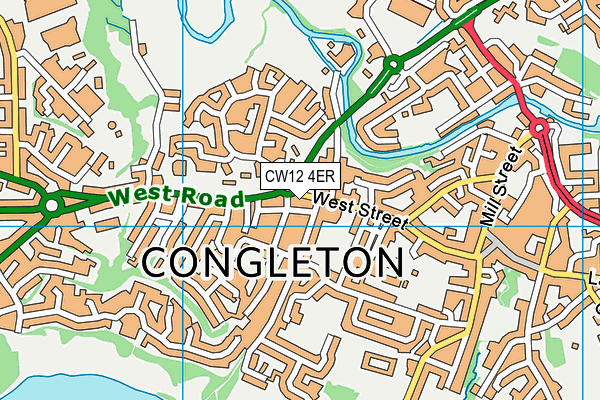 CW12 4ER map - OS VectorMap District (Ordnance Survey)