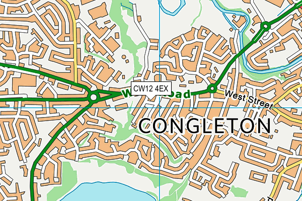 CW12 4EX map - OS VectorMap District (Ordnance Survey)