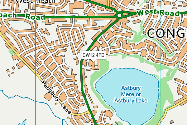 CW12 4FD map - OS VectorMap District (Ordnance Survey)