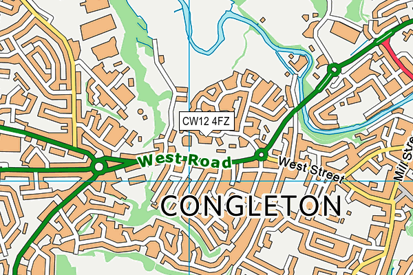 CW12 4FZ map - OS VectorMap District (Ordnance Survey)