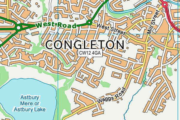 CW12 4GA map - OS VectorMap District (Ordnance Survey)