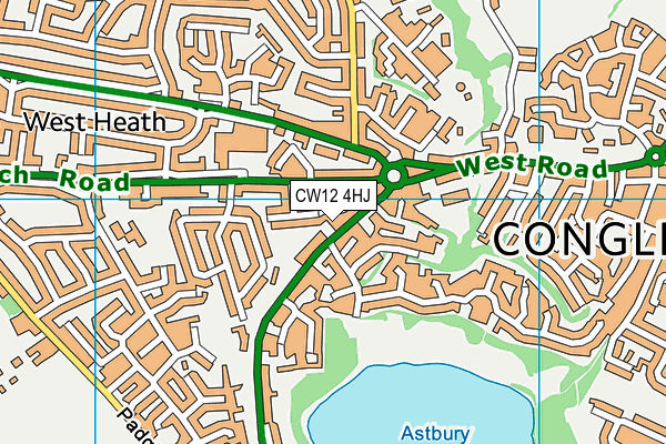 CW12 4HJ map - OS VectorMap District (Ordnance Survey)