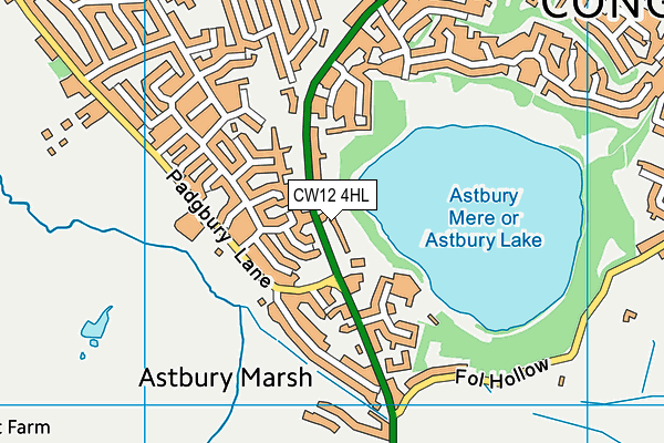 CW12 4HL map - OS VectorMap District (Ordnance Survey)