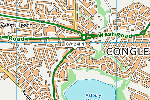 CW12 4HN map - OS VectorMap District (Ordnance Survey)