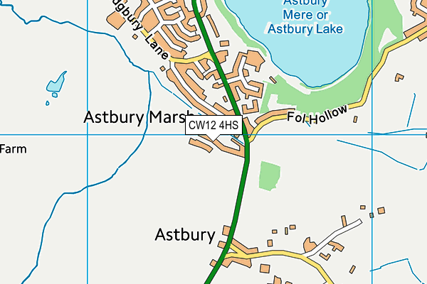 CW12 4HS map - OS VectorMap District (Ordnance Survey)