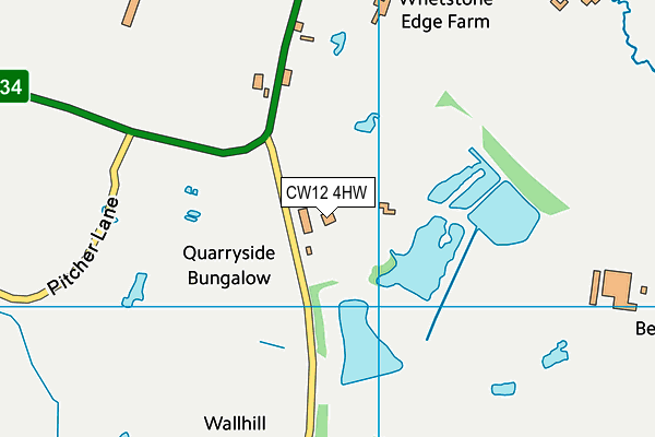 CW12 4HW map - OS VectorMap District (Ordnance Survey)