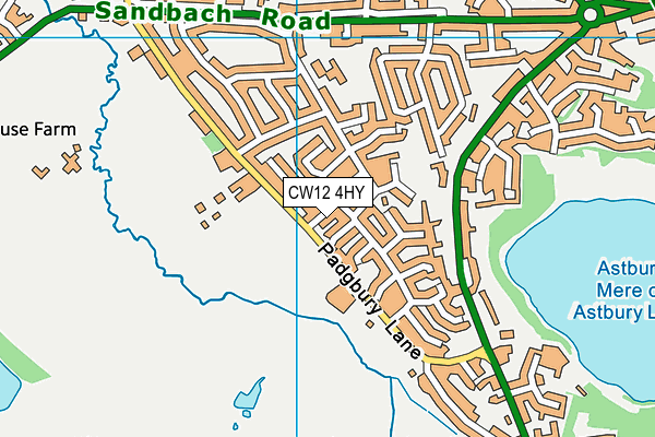 CW12 4HY map - OS VectorMap District (Ordnance Survey)