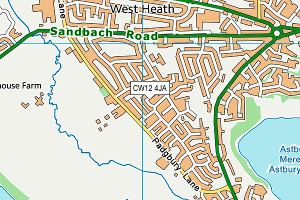 CW12 4JA map - OS VectorMap District (Ordnance Survey)