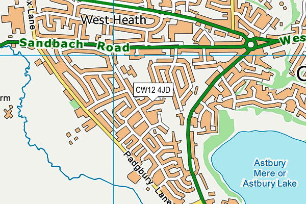 CW12 4JD map - OS VectorMap District (Ordnance Survey)