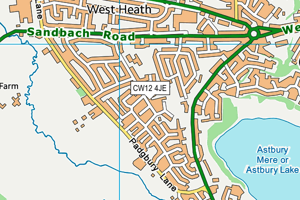 CW12 4JE map - OS VectorMap District (Ordnance Survey)