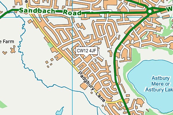 CW12 4JF map - OS VectorMap District (Ordnance Survey)