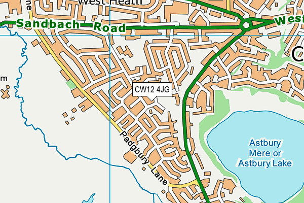 CW12 4JG map - OS VectorMap District (Ordnance Survey)