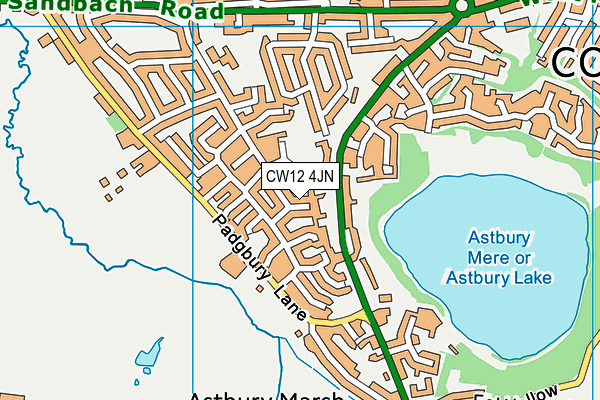 CW12 4JN map - OS VectorMap District (Ordnance Survey)