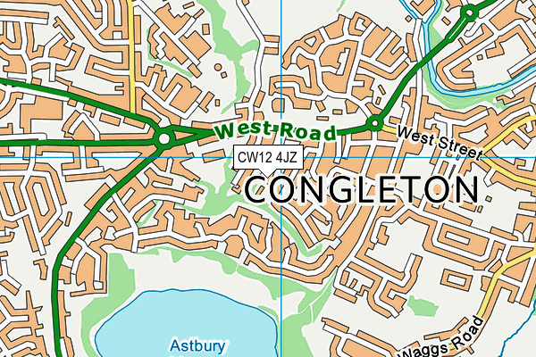 CW12 4JZ map - OS VectorMap District (Ordnance Survey)