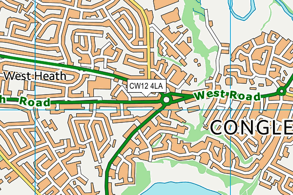 CW12 4LA map - OS VectorMap District (Ordnance Survey)