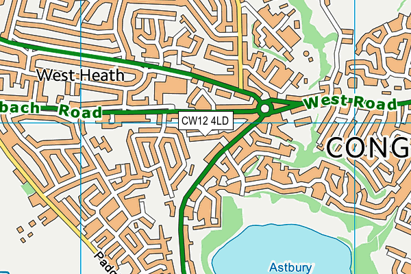 CW12 4LD map - OS VectorMap District (Ordnance Survey)