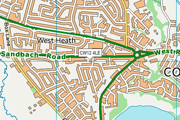 CW12 4LE map - OS VectorMap District (Ordnance Survey)