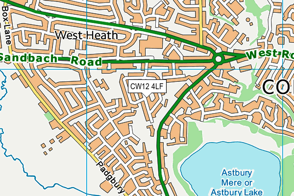 CW12 4LF map - OS VectorMap District (Ordnance Survey)