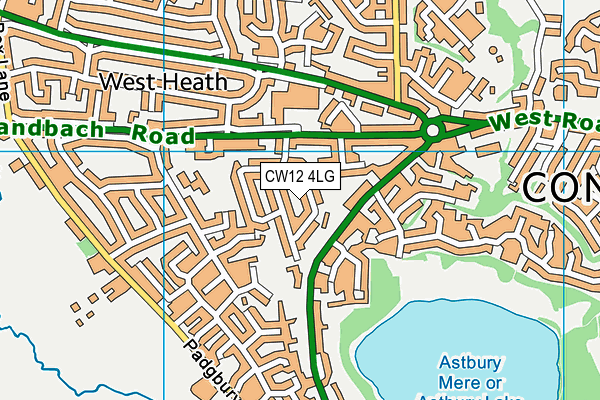 CW12 4LG map - OS VectorMap District (Ordnance Survey)