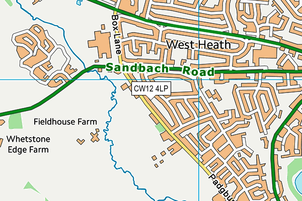 CW12 4LP map - OS VectorMap District (Ordnance Survey)