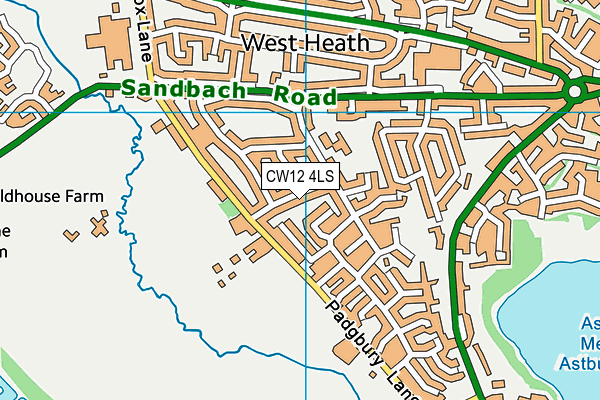 CW12 4LS map - OS VectorMap District (Ordnance Survey)