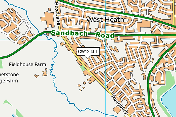 CW12 4LT map - OS VectorMap District (Ordnance Survey)