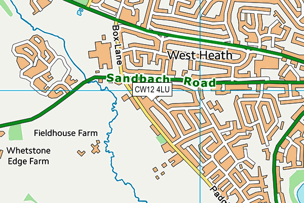 CW12 4LU map - OS VectorMap District (Ordnance Survey)